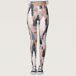 Leggings Paisaje invernal rosa caprichoso (3)