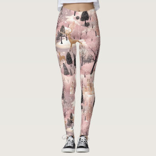 Leggings Paisaje invernal rosa caprichoso (4)