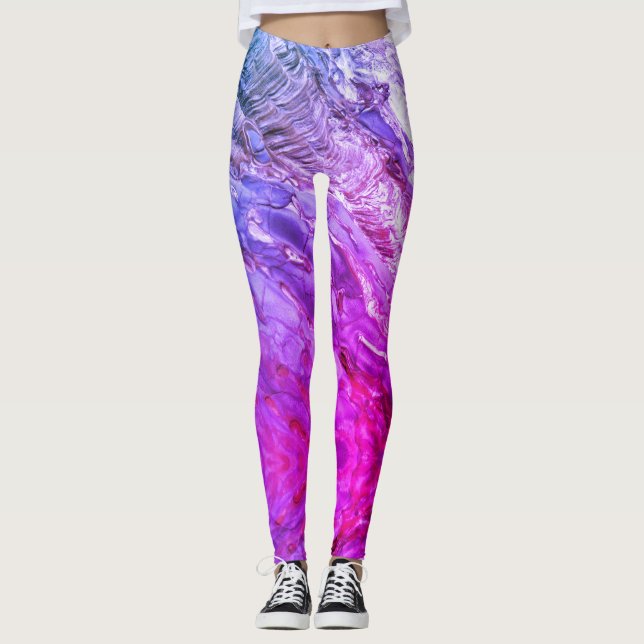 Leggings Paisaje lunar psicodélico (Anverso)