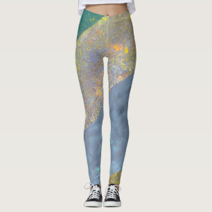 Leggings Paisaje marino abstracto olas fracturadas 16
