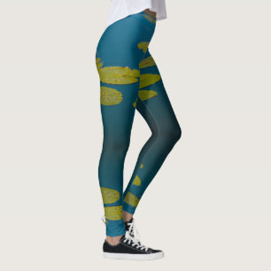 Leggings Paisaje natural Agua Lily deja río Pond