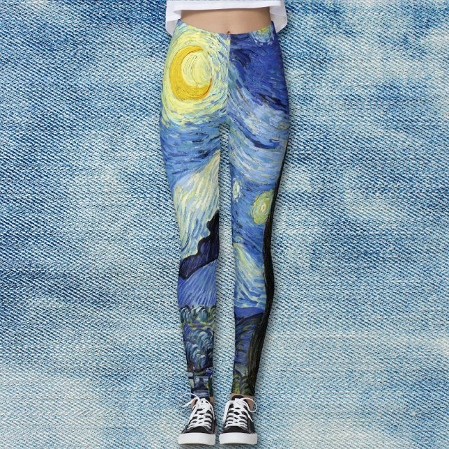 Leggings Paisaje nocturno estrellado Vincent van Gogh (Subido por el creador)