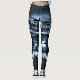 Leggings Paisaje nocturno monocromo de Nueva York
