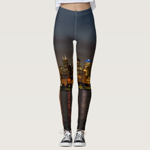 Leggings Paisaje urbano de la noche de Chicago