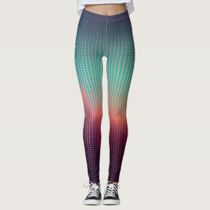 Leggings Paisaje urbano digital, cuadrados coloridos.