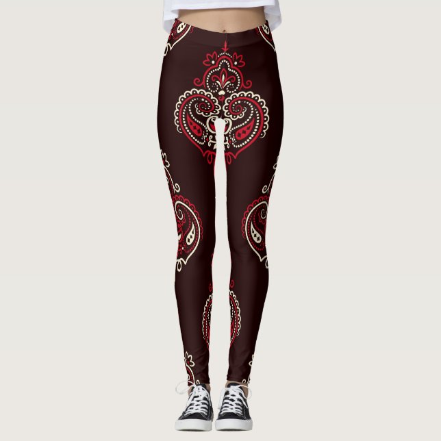 Leggings Paisley Bandana: Imagen de Boho Vintage. (Anverso)