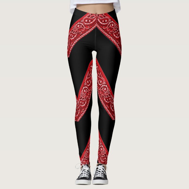 Leggings Paisley Bandana Red Hanky (Anverso)