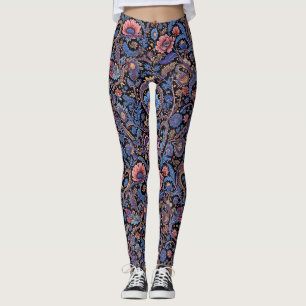 Leggings Paisley en azul y coral