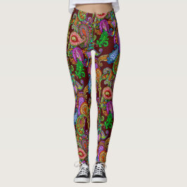 Leggings Paisley en marrón