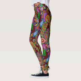Leggings Paisley en marrón