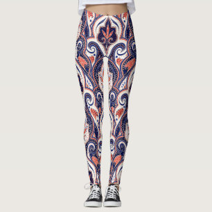 Leggings Paisley india: Medallón floral sin mar.