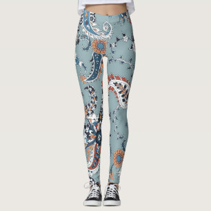 Leggings Paisley indio de moda: fondo sin costura.