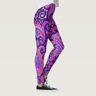 Leggings Paisley morada y rosa