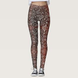 Leggings Paisley rojo oscuro