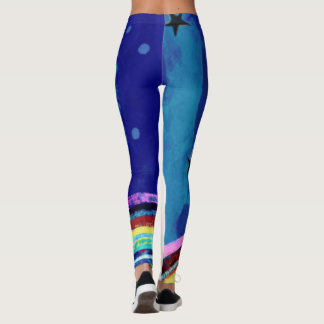 Leggings Pájaro azul nube abstracta estrella arcoíris