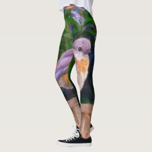 Leggings Pájaro azul oriental en nieve - Fotografía origina