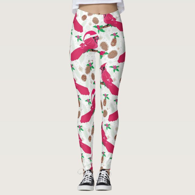 Leggings Pájaro Cardenal Rojo santa (Anverso)
