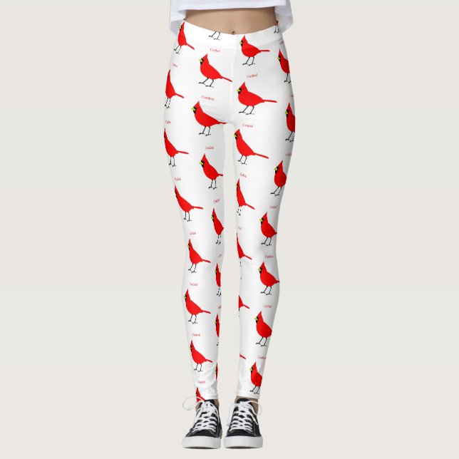 Leggings Pájaro cardinal rojo Thunder_Cove (Anverso)