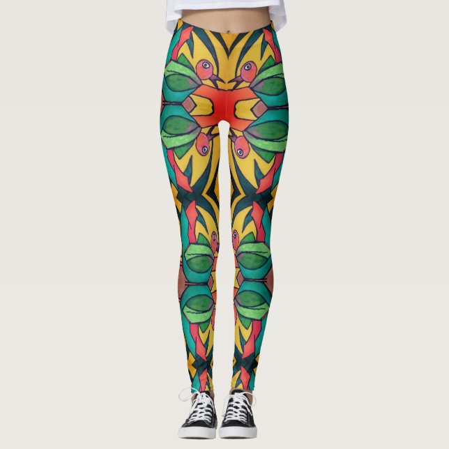 Leggings Pájaro de las piernas del paraíso (Anverso)