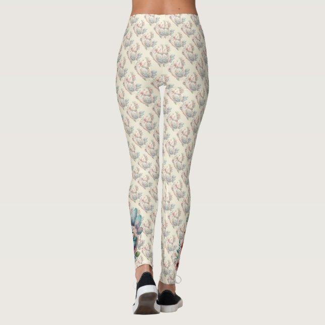 Leggings Pájaro folclórico con encanto Pastel Boho (Reverso)