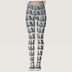 Leggings Pájaros blancos y negros del pingüino en las