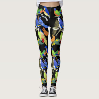 Leggings Pájaros salvajes tropicales coloridos