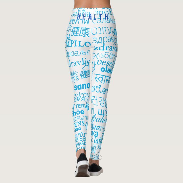 Leggings Palabra en varios idiomas de las leyendas de texto (Reverso)