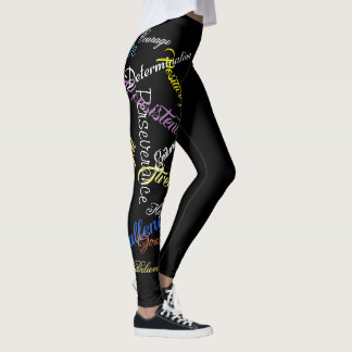Leggings Palabras Coloridas De La Tipografía De La Motivaci