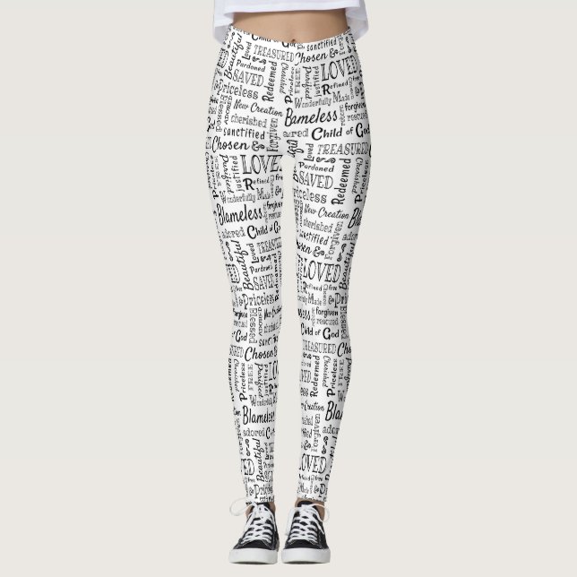 Leggings Palabras cristianas amorosas de afirmación (Anverso)