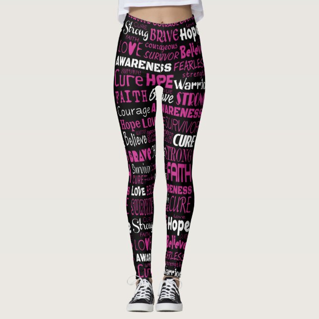 Leggings Palabras de sensibilización... Cáncer de mama (Anverso)