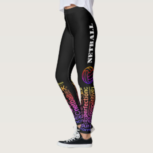 Leggings Palabras inspiradoras y Netball de las posiciones