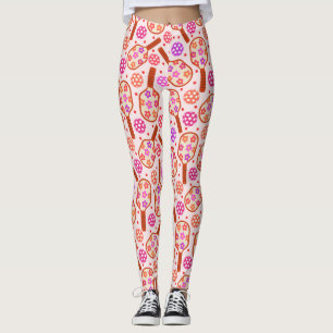 Leggings Palas de Pickleball con Patrón de Flores Retro