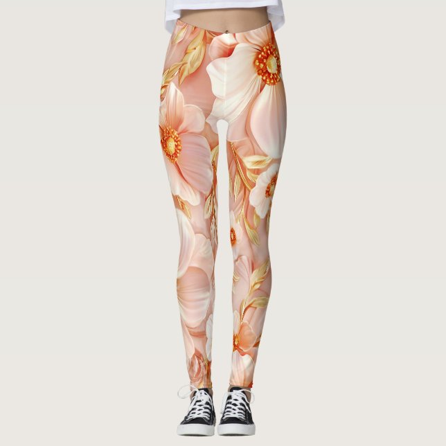 Leggings Pale Beige Grande Floral (Anverso)