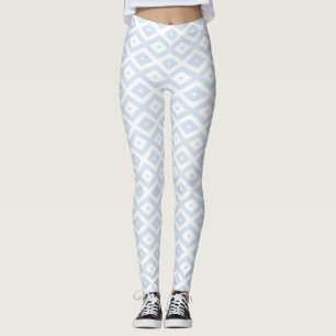 Leggings Pale blue and white diamond pattern