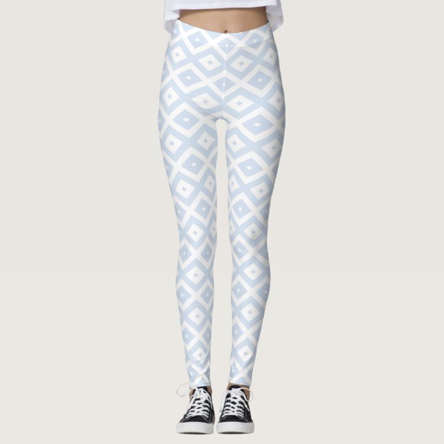 Leggings Pale blue and white diamond pattern (Anverso)