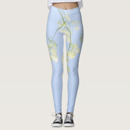 Leggings Pálido Pastel Azul cielo azul Flores salvajes prad
