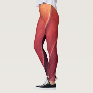 Leggings Palm Fronds in Rust and Gold
