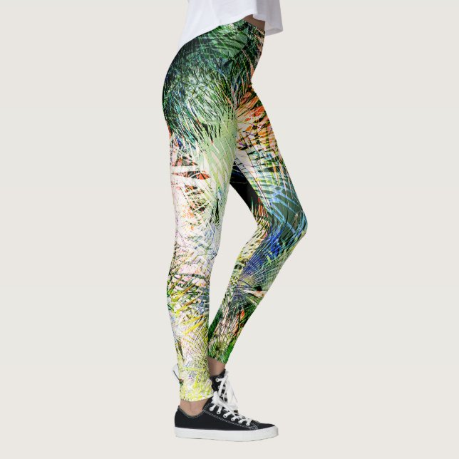 Leggings Palm moderna deja diseño abstracto tropical (Derecha)