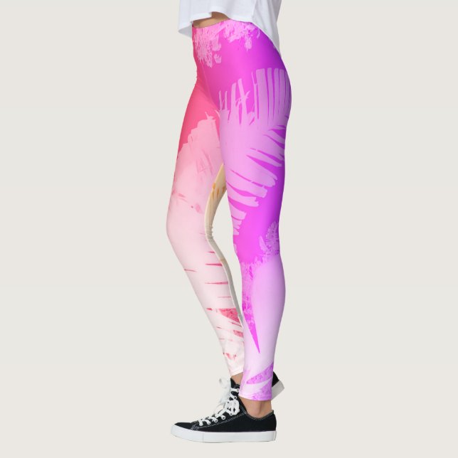 Leggings Palm Tree de vibraciones tropicales positivas deja (Izquierda)