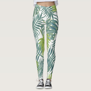 Leggings Palm Tree Fronds Pintando Hawaian