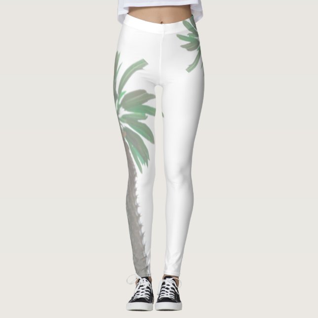 Leggings Palm Tree Pastel Verde Tropical (Anverso)