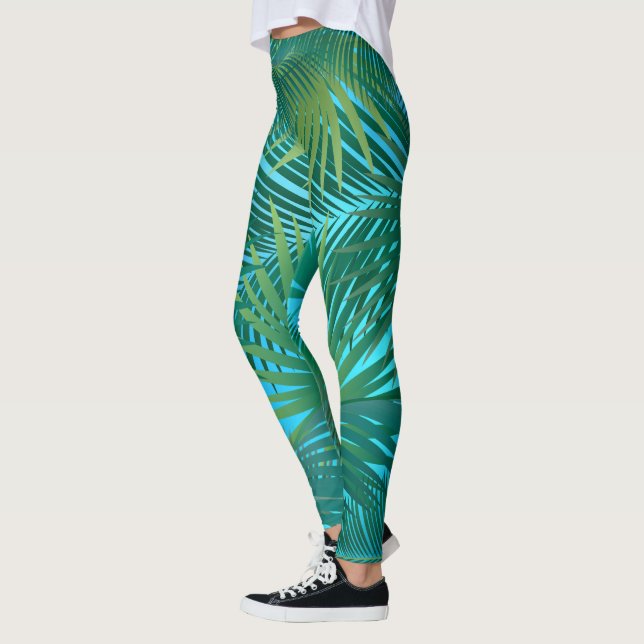 Leggings Palm Tree tropical deja la jungla verde (Izquierda)