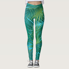 Leggings Palm Tree tropical deja la jungla verde