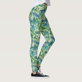 Leggings Palm tropical verde y Verde azulada Banana Monster