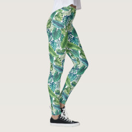 Leggings Palm tropical verde y Verde azulada Banana Monster