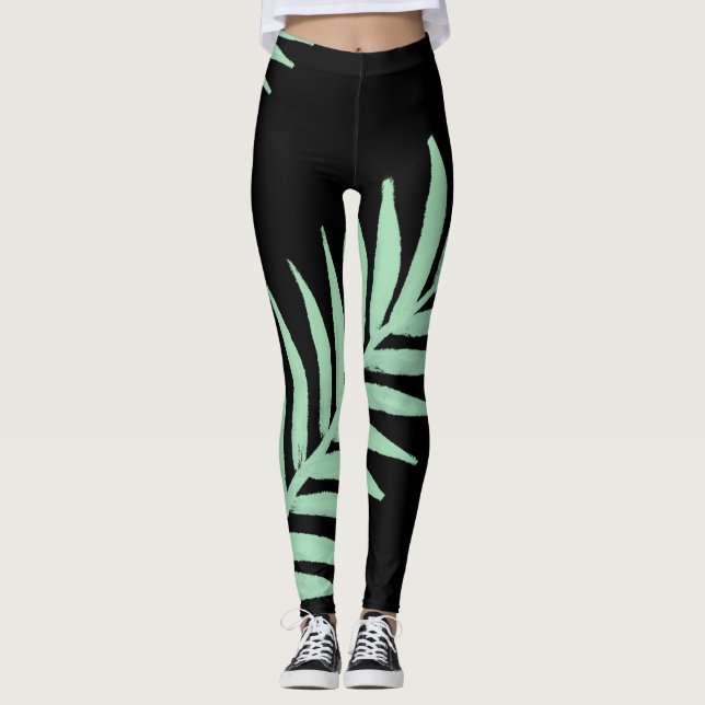 Leggings Palm verde de menta (Anverso)