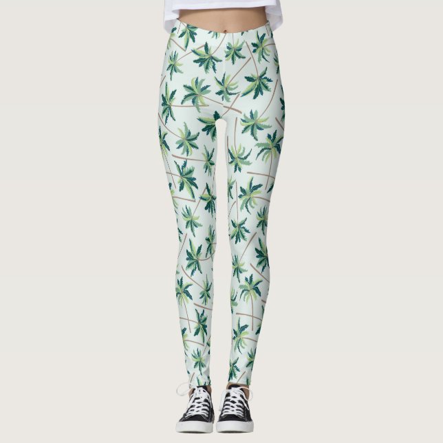 Leggings Palma australiana tropical de la cola de zorra (Anverso)