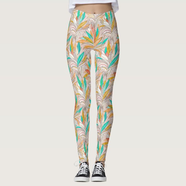 Leggings palmas doradas ruborizan (Anverso)