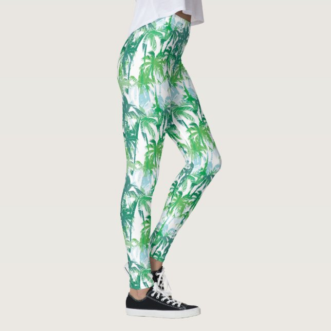 Leggings Palmas tropicales imprimen piernas a mujeres (Derecha)