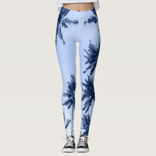 Leggings Palmeras altas, cielo azul claro.